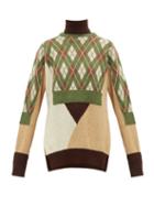 Matchesfashion.com Preen By Thornton Bregazzi - Charlie Layered Wool Blend Sweater - Womens - Green Multi