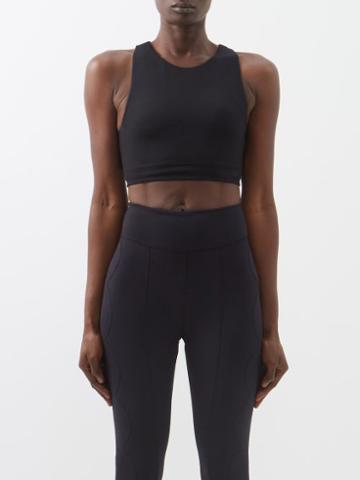 Marysia Sport - Chris Basketweave-jersey Cropped Top - Womens - Black
