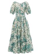 Matchesfashion.com Evi Grintela - Rosemary Floral-print Cotton Maxi Dress - Womens - Cream Print