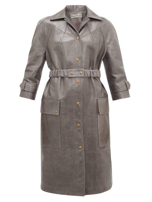 Matchesfashion.com Symonds Pearmain - Belted Leather Coat - Womens - Grey