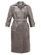 Matchesfashion.com Symonds Pearmain - Belted Leather Coat - Womens - Grey