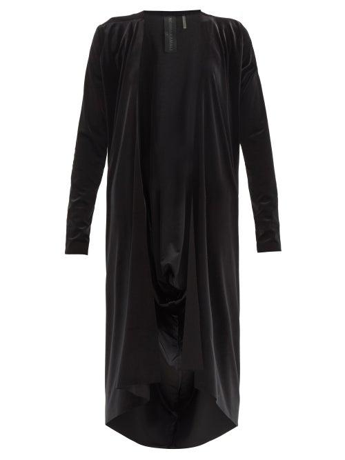 Matchesfashion.com Norma Kamali - Draped-back Velvet Cardigan - Womens - Black