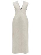 Matchesfashion.com Jil Sander - Side Slit Wool Blend Felt Dress - Womens - Light Grey