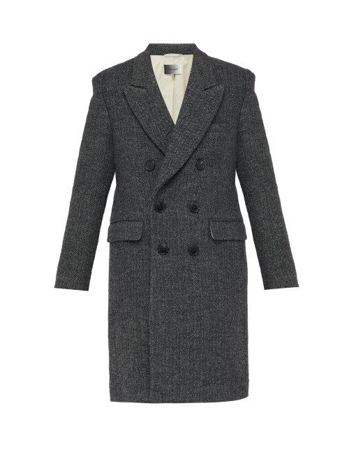 Matchesfashion.com Isabel Marant - Isaac Wool And Cotton Blend Herringbone Coat - Mens - Grey