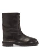 Jimmy Choo - Yari Logo-plaque Shearling-lined Leather Boots - Womens - Black