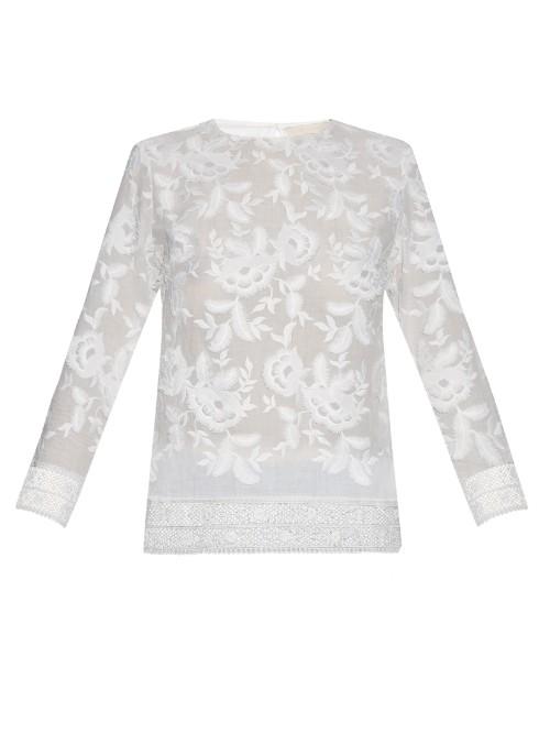 Vanessa Bruno Dacun Embroidered Cotton Top