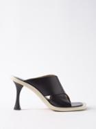 Proenza Schouler - Ledge 90 Crossover Leather Mules - Womens - Black