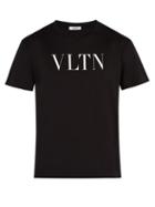 Matchesfashion.com Valentino - Logo Print Cotton T Shirt - Mens - Black
