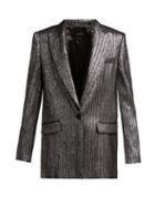 Matchesfashion.com Isabel Marant - Datja Metallic Single Breasted Blazer - Womens - Black Silver