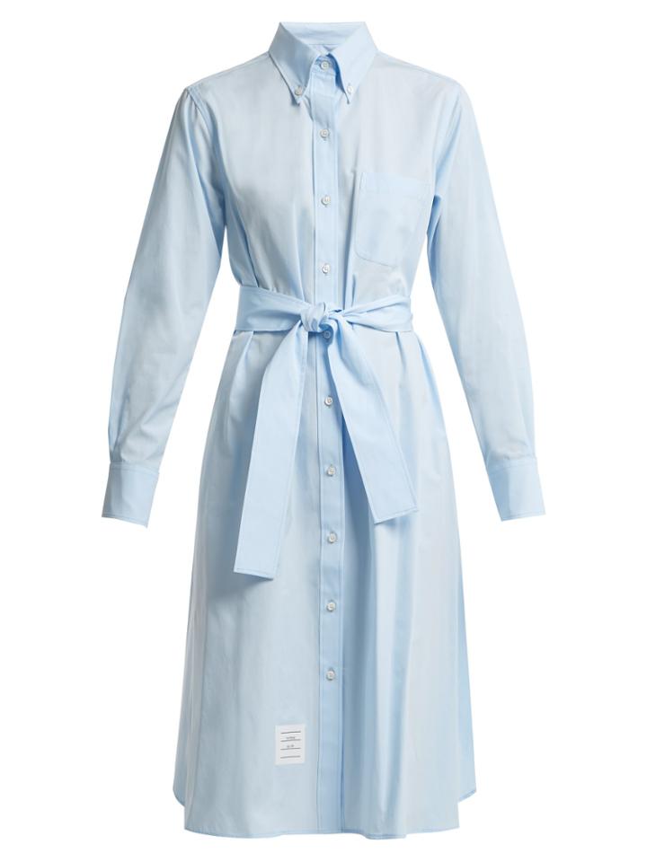 Thom Browne Self-tie Cotton-poplin Shirtdress