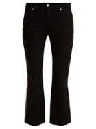 Matchesfashion.com Alexander Mcqueen - Kickback Mid Rise Side Stripe Jeans - Womens - Black