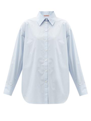 Matchesfashion.com Acne Studios - Point-collar Cotton-poplin Shirt - Womens - Light Blue