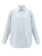 Matchesfashion.com Acne Studios - Point-collar Cotton-poplin Shirt - Womens - Light Blue