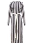 Matchesfashion.com Three Graces London - Verena Striped Cotton-blend Knitted Dress - Womens - Navy Stripe
