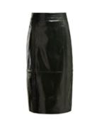 Matchesfashion.com Givenchy - Buttoned Back High Rise Leather Pencil Skirt - Womens - Dark Green