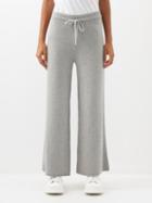 Moncler - Ribbed Cashmere-blend Track Pants - Womens - Grey