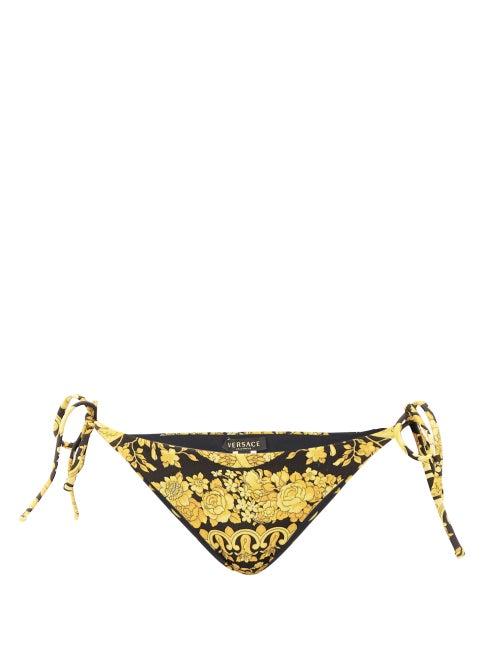 Matchesfashion.com Versace - Baroque-print Bikini Briefs - Womens - Black Gold