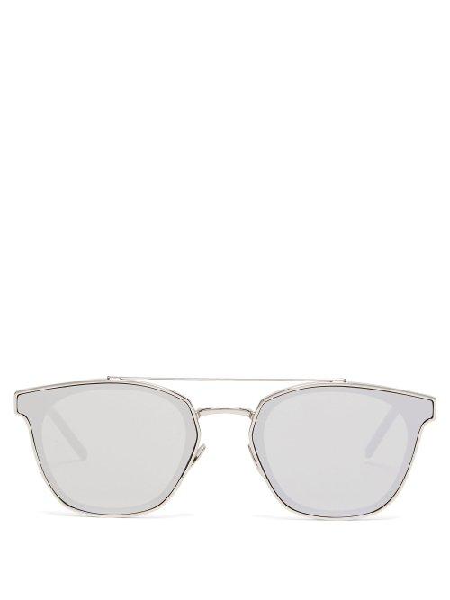 Matchesfashion.com Saint Laurent - Round Frame Metal Sunglasses - Mens - Silver