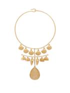 Matchesfashion.com Aurlie Bidermann - Panama Shell And Crystal 18kt Gold Plated Necklace - Womens - Gold