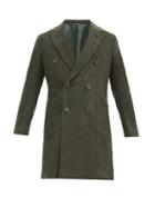 Matchesfashion.com Thom Sweeney - Double-breasted Wool Overcoat - Mens - Dark Green