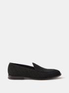 Dolce & Gabbana - Logo-print Velvet Loafers - Mens - Black