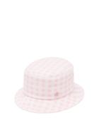 Matchesfashion.com Maison Michel - Jason Reversible Tweed And Twill Bucket Hat - Womens - Pink Multi