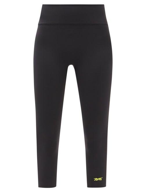 Reebok X Victoria Beckham - Logo-print High-rise Cropped Leggings - Womens - Black