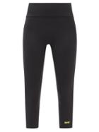 Reebok X Victoria Beckham - Logo-print High-rise Cropped Leggings - Womens - Black