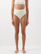 Toteme - High-rise Smocked Bikini Briefs - Womens - Cream