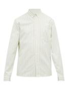Matchesfashion.com Ami - Candy Striped Cotton Oxford Shirt - Mens - White Stripe