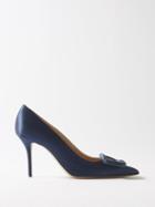 Emilia Wickstead - Sophia 85 Satin Pumps - Womens - Navy