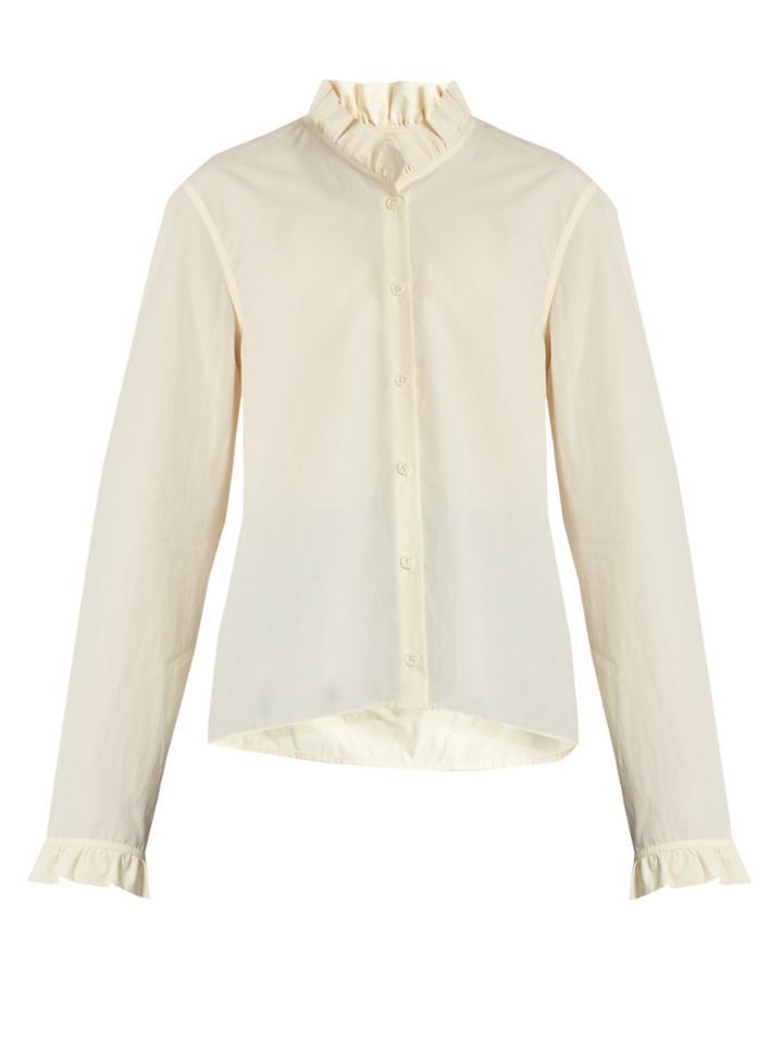 Lemaire Ruffled Long-sleeved Cotton Shirt