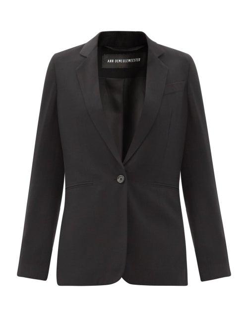 Matchesfashion.com Ann Demeulemeester - Single-breasted Fleecewool-twill Jacket - Womens - Black