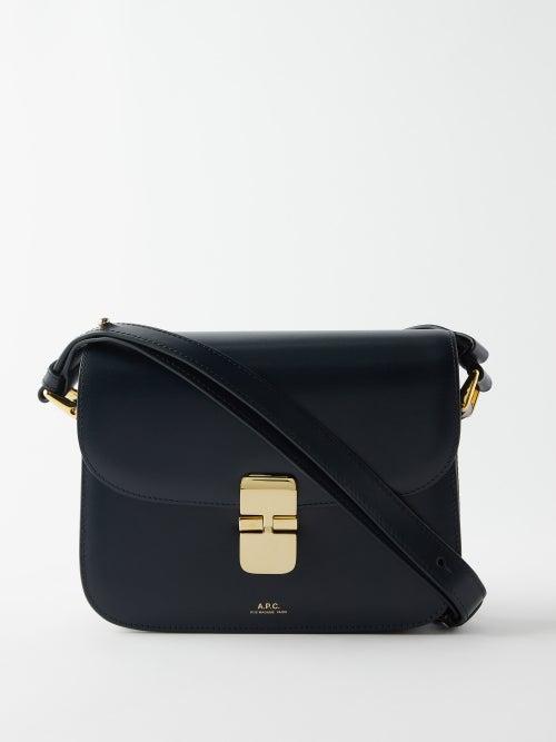 A.p.c. - Grace Small Smooth-leather Cross-body Bag - Womens - Navy