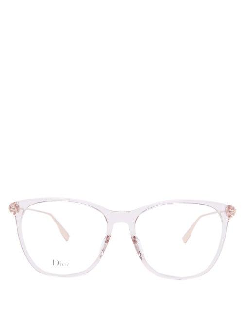 Matchesfashion.com Dior Eyewear - Diorsight03 Round Acetate And Metal Glasses - Womens - Light Pink