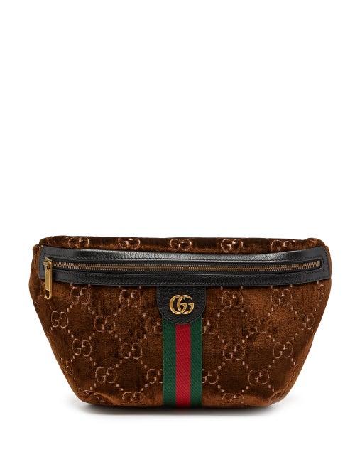 Matchesfashion.com Gucci - Gg Logo Velvet Cross Body Bag - Mens - Brown Multi