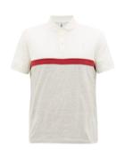 Matchesfashion.com Brunello Cucinelli - Striped Cotton-blend Jersey Polo Shirt - Mens - White Multi