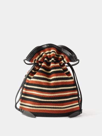 Hunting Season - Sac Mini Striped Leather-trim Cross-body Bag - Womens - Red Multi