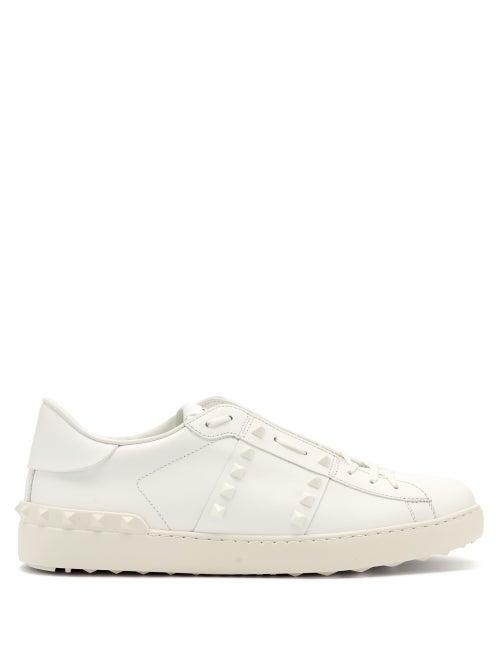 Matchesfashion.com Valentino Garavani - Untitled Rockstud-panel Leather Trainers - Mens - White