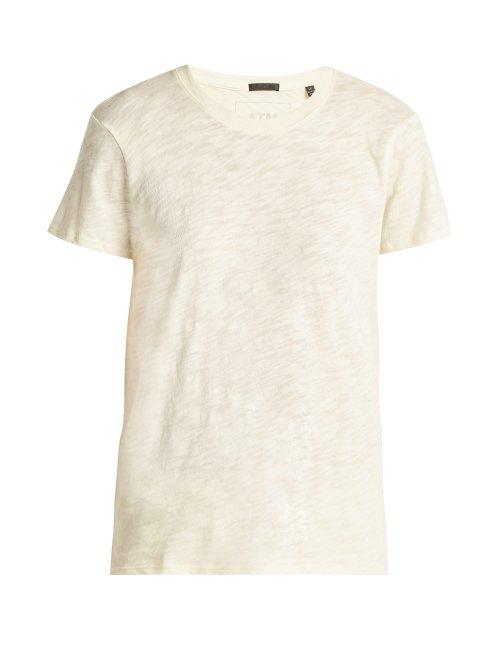 Matchesfashion.com Atm - Schoolboy Cotton Slub Jersey T Shirt - Womens - Yellow