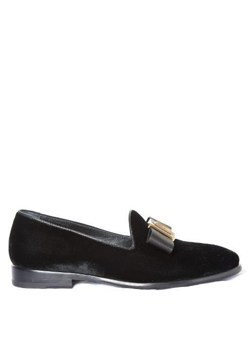 Etro Bow Velvet Loafers