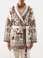 Alanui - Explosion Of Nature Wool-blend Cardigan - Womens - Beige Brown