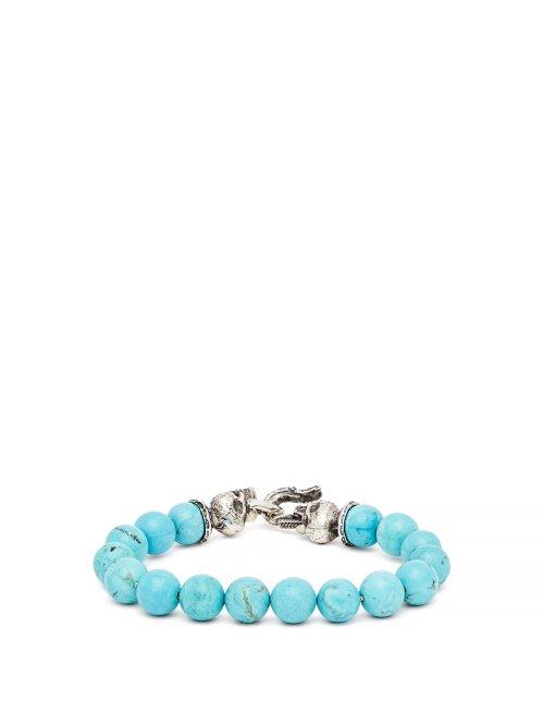 Matchesfashion.com Emanuele Bicocchi - Skull Beaded Bracelet - Mens - Silver Multi