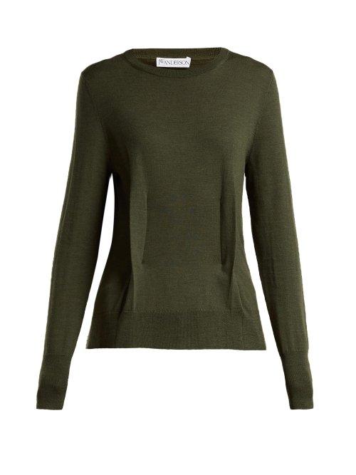 Matchesfashion.com Jw Anderson - Merino Wool Knitted Sweater - Womens - Khaki