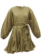 Matchesfashion.com Rhode - Ella Cotton Mini Dress - Womens - Dark Green