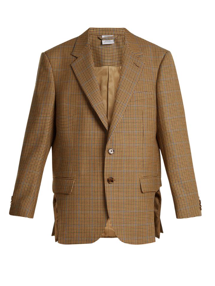 Vetements Oversized Single-breasted Checked Wool Jacket