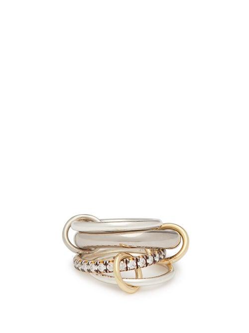 Matchesfashion.com Spinelli Kilcollin - Luna 18kt Black Gold & Diamond Ring - Womens - Black