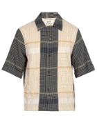 Acne Studios Contrast-panel Checked Cotton-blend Shirt