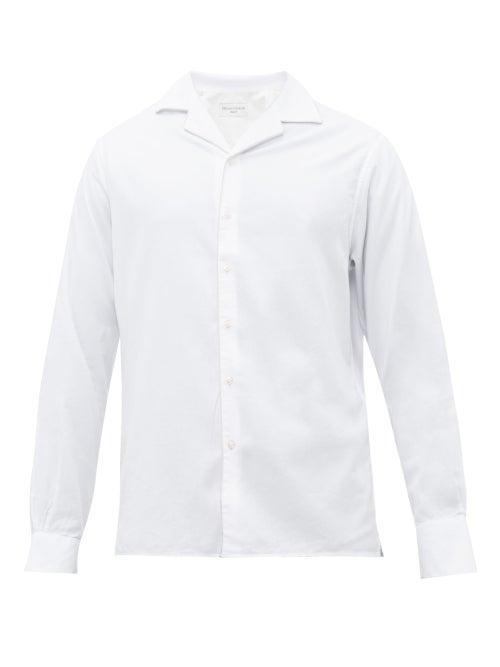 Matchesfashion.com Officine Gnrale - Dario Piped Cuban Collar Cotton Blend Shirt - Mens - White