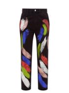 Matchesfashion.com Germanier - Glitter Paint Straight Leg Jeans - Womens - Black Multi